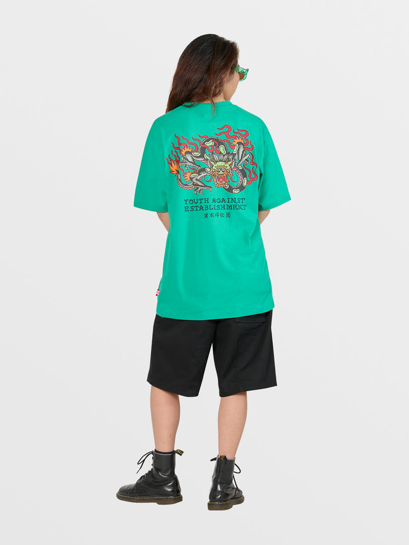 Tokyo True Featured Artist Yusuke Piper Short Sleeve Tee - Emerald Green