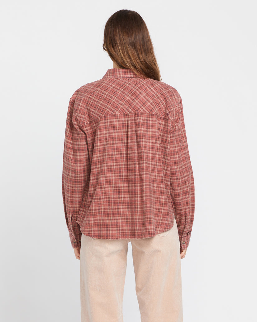 Plaid To Meet U 2 Long Sleeve Shirt - Chestnut Brown