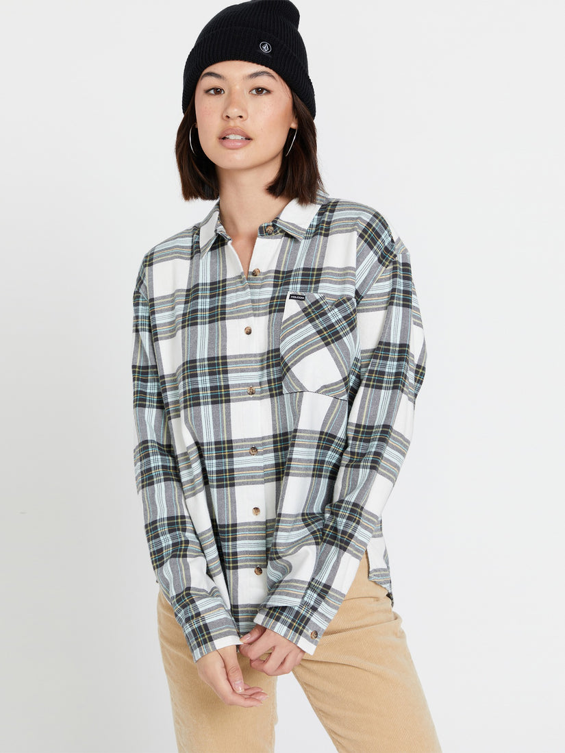 Plaid To Meet U Long Sleeve Shirt - Star White