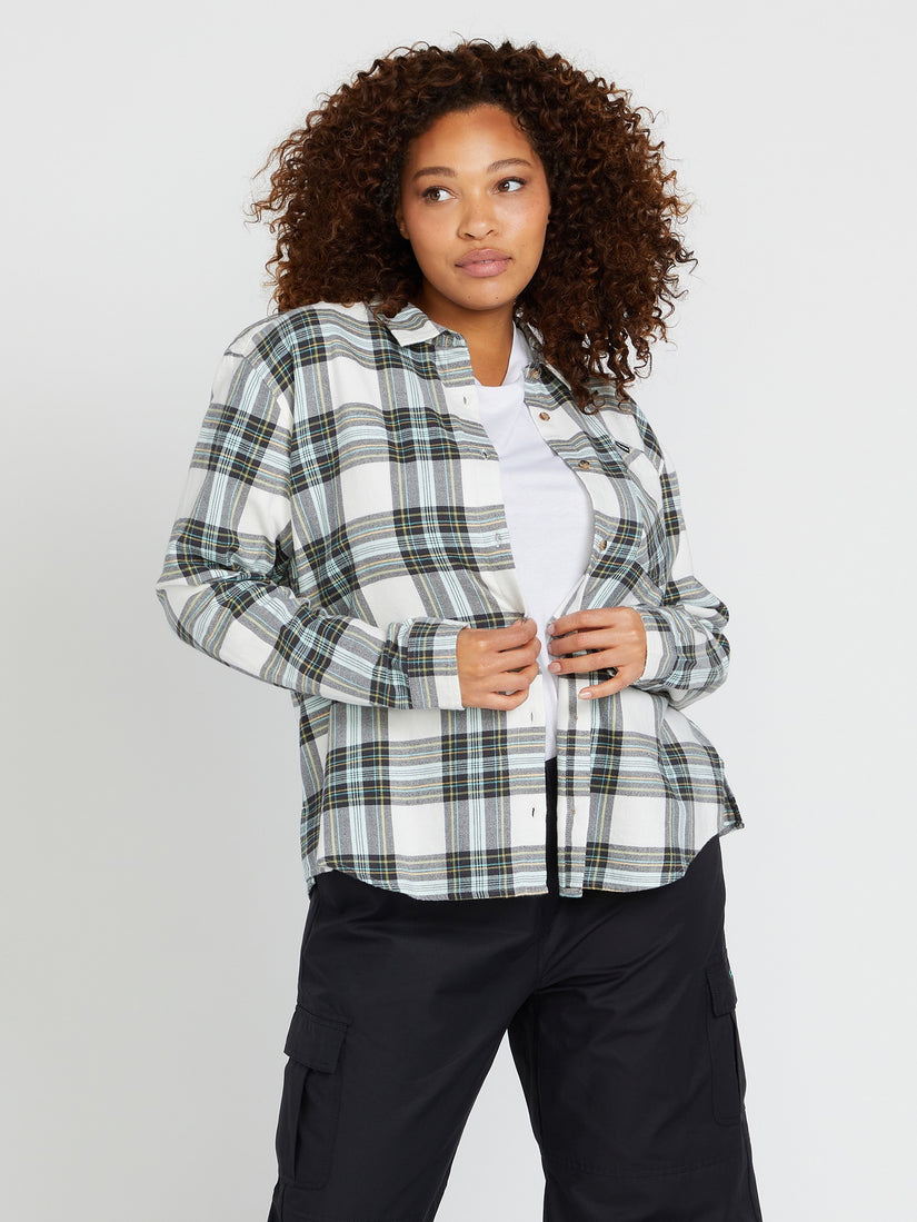 Plaid To Meet U Long Sleeve Shirt - Star White