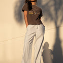 Strutin Stone Elastic Waist Pants - Sand