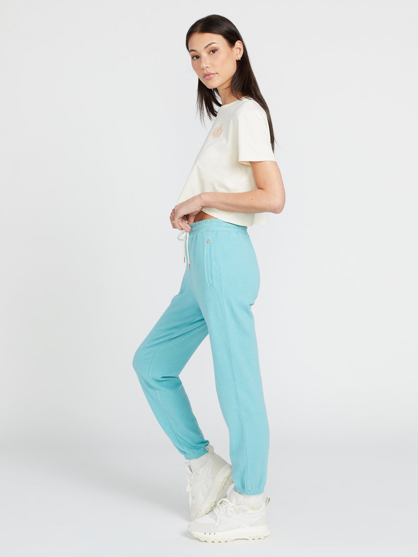 Lived in Lounge Elastic Waist Fleece Pants - Aqua