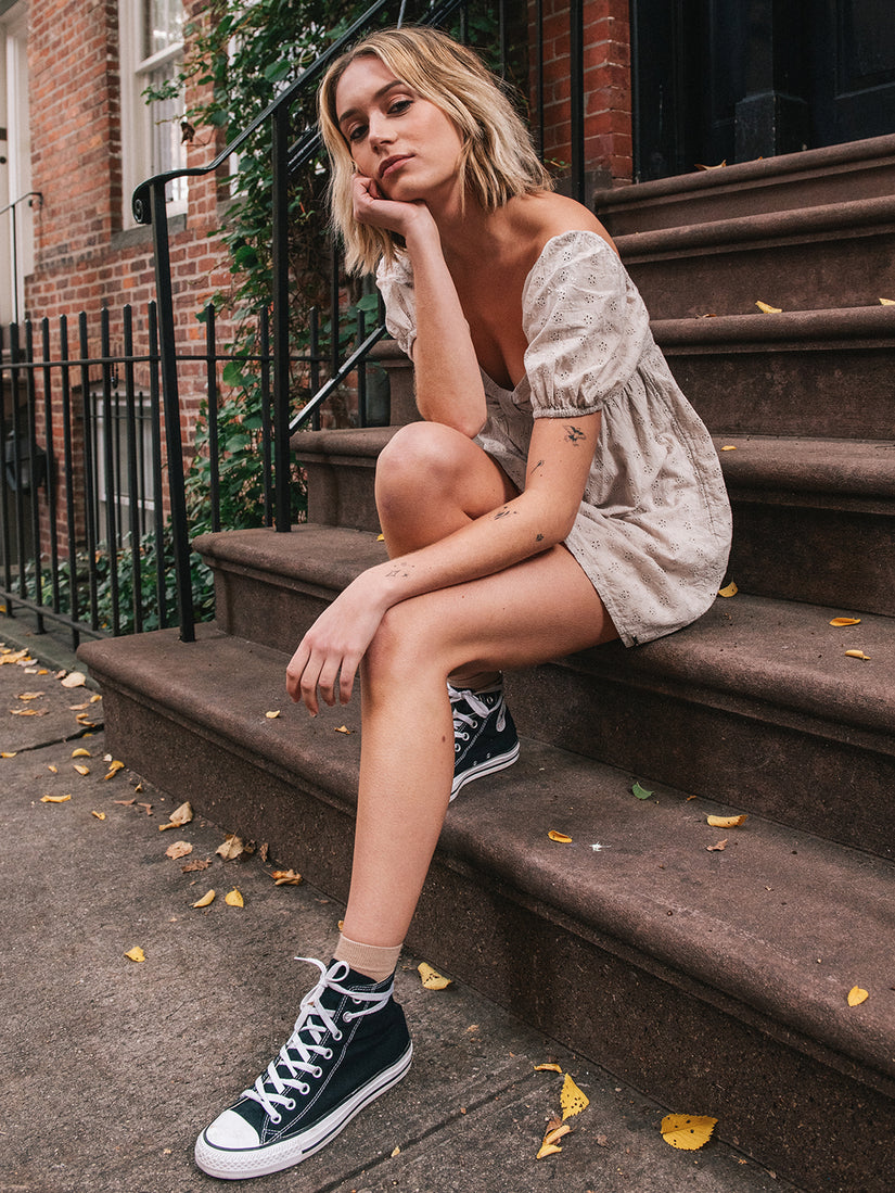 Third Eyelet Dress - Mushroom