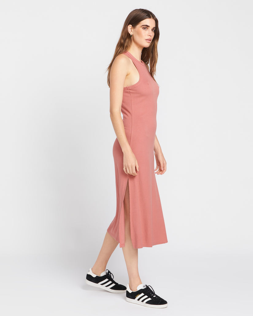 Stonelight Rib Dress - Mauve Rose