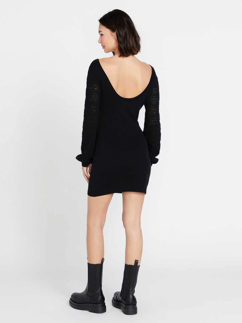 Cozy Babe Sweater Dress - Black