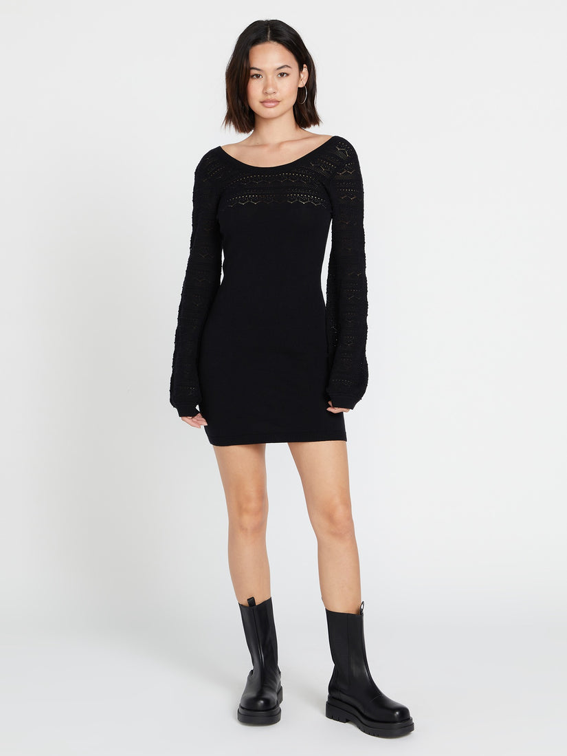 Cozy Babe Sweater Dress - Black