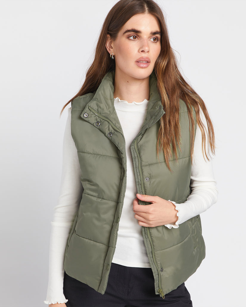 Puff It Vest - Army Green Combo