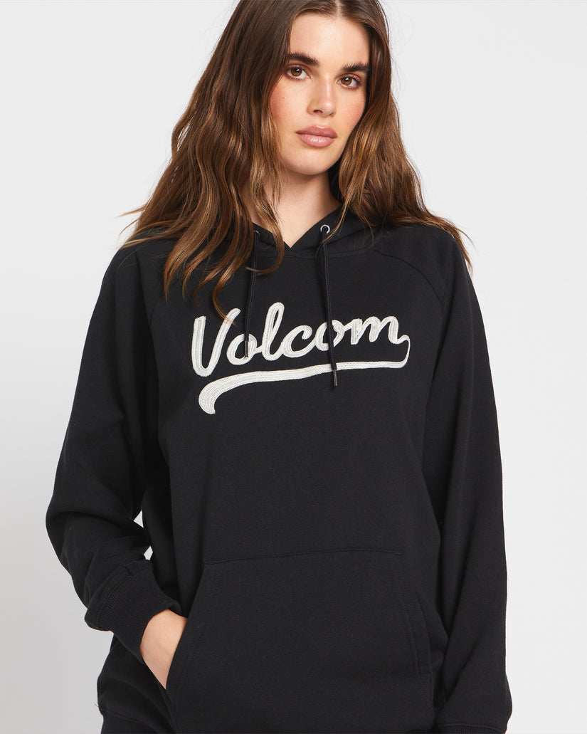 Truly Stoked Boyfriend Pullover Hoodie - Black