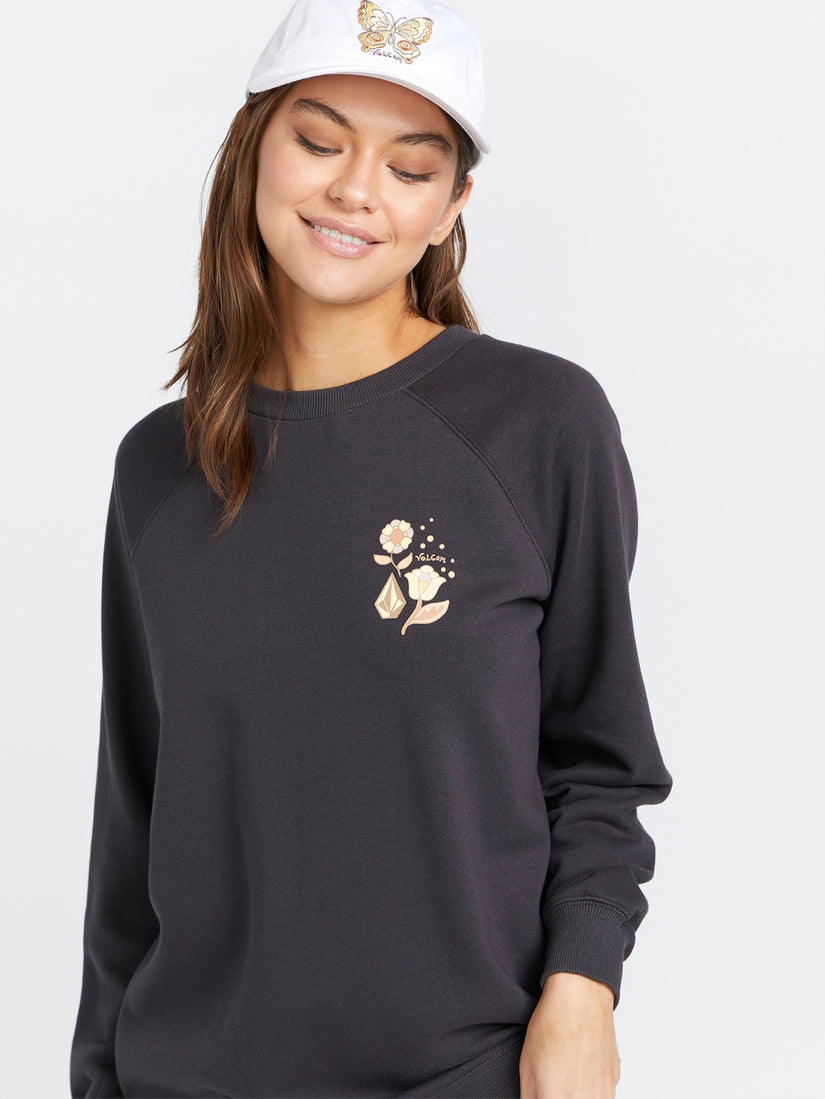 Sun Keep Magic Boyfriend Crew Sweatshirt - Vintage Black