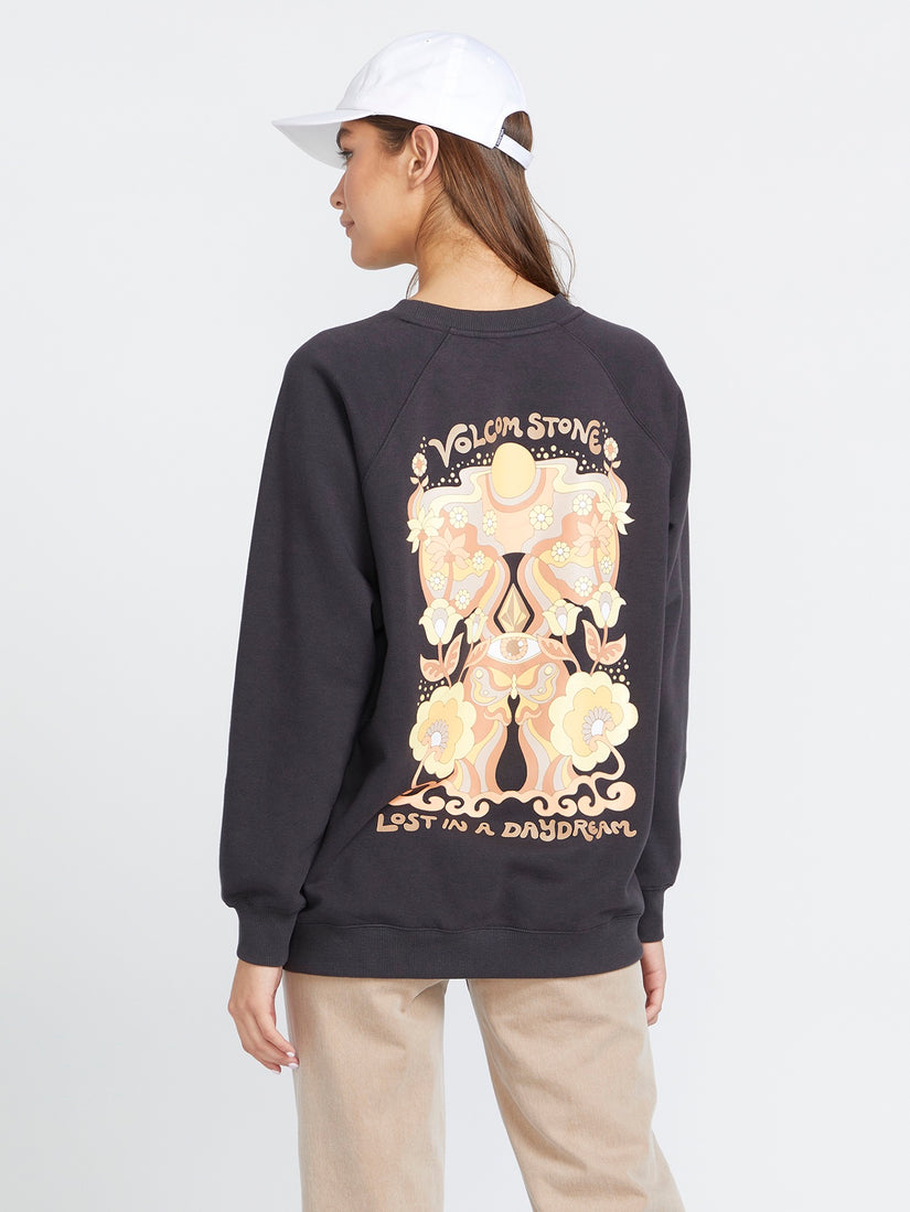 Sun Keep Magic Boyfriend Crew Sweatshirt - Vintage Black