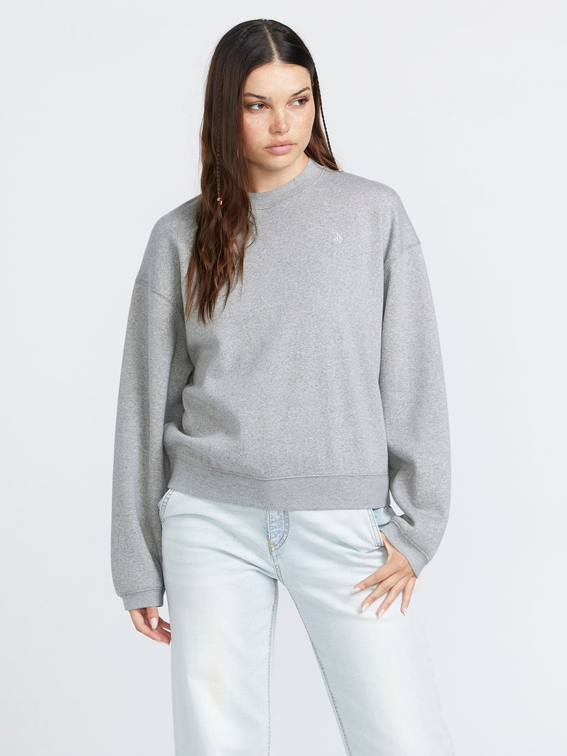 Stone Heart Up Crew Sweatshirt - Heather Grey