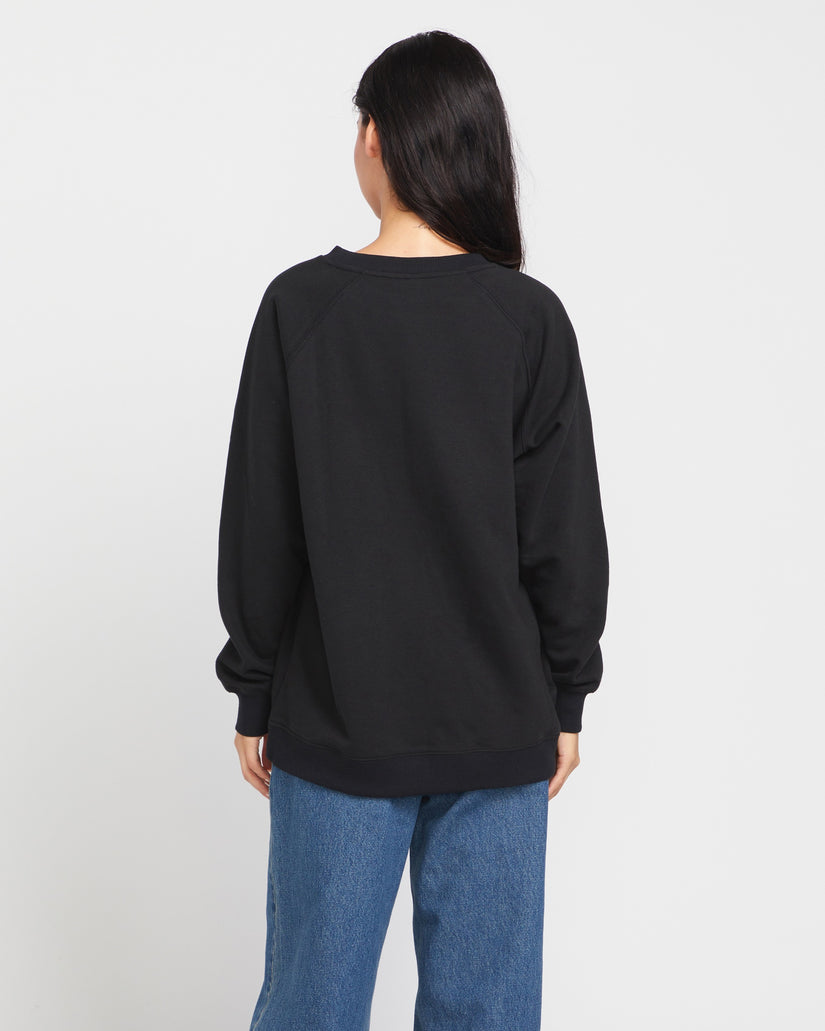 Stone Magic Boyfriend Crew Sweatshirt - Black