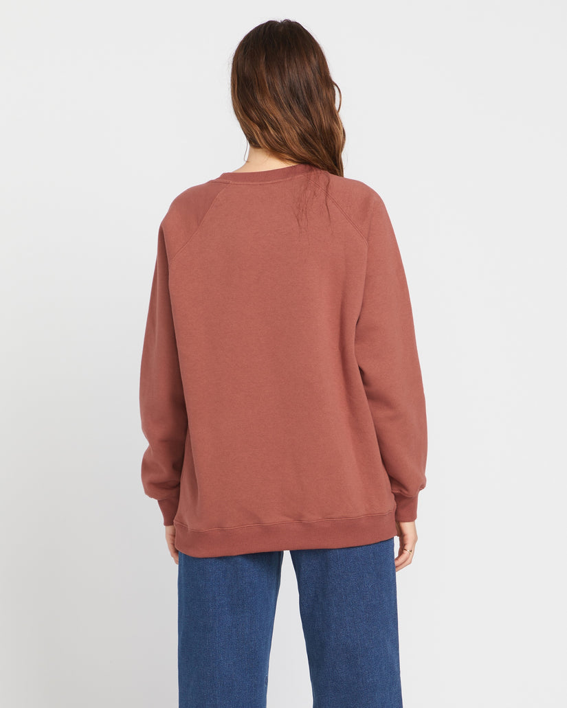 Stone Magic Boyfriend Crew Sweatshirt - Chestnut Brown