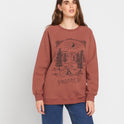 Stone Magic Boyfriend Crew Sweatshirt - Chestnut Brown