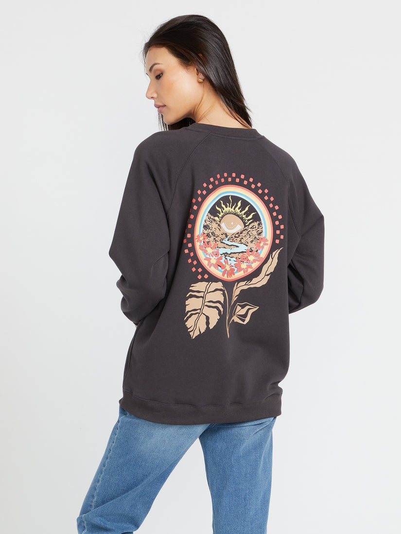 Stone Magic Boyfriend Crew Sweatshirt - Vintage Black