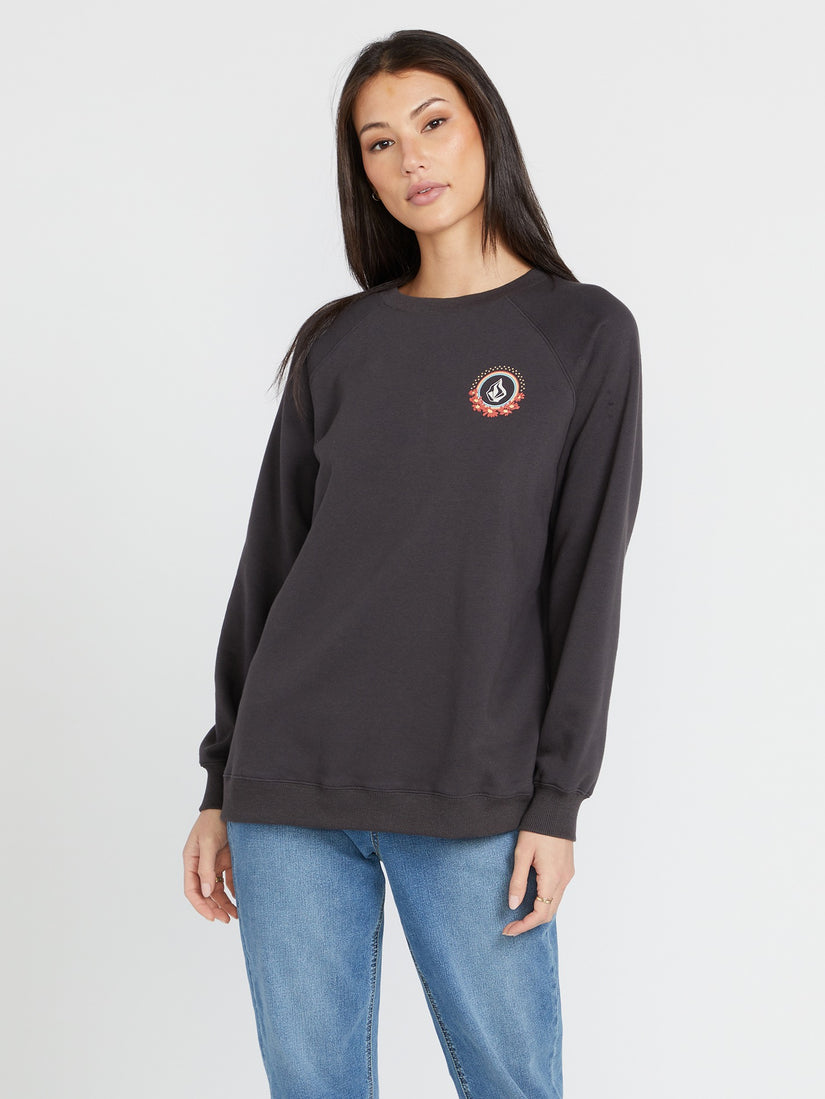 Stone Magic Boyfriend Crew Sweatshirt - Vintage Black