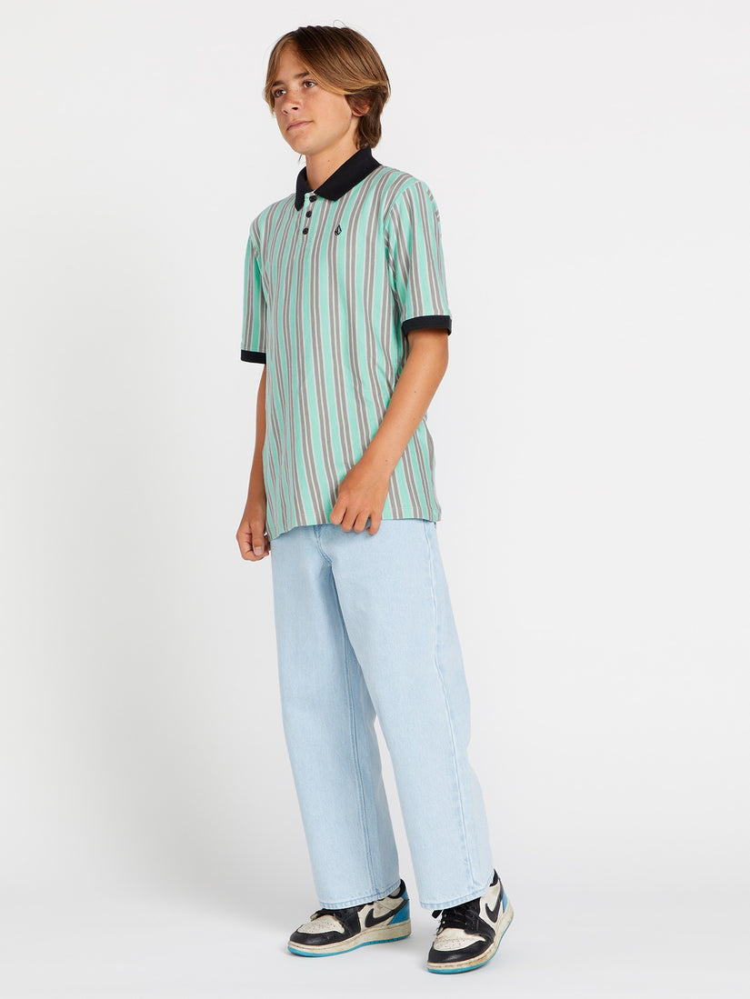 Big Boys Striker Stone Polo Short Sleeve Shirt - Moonbeam