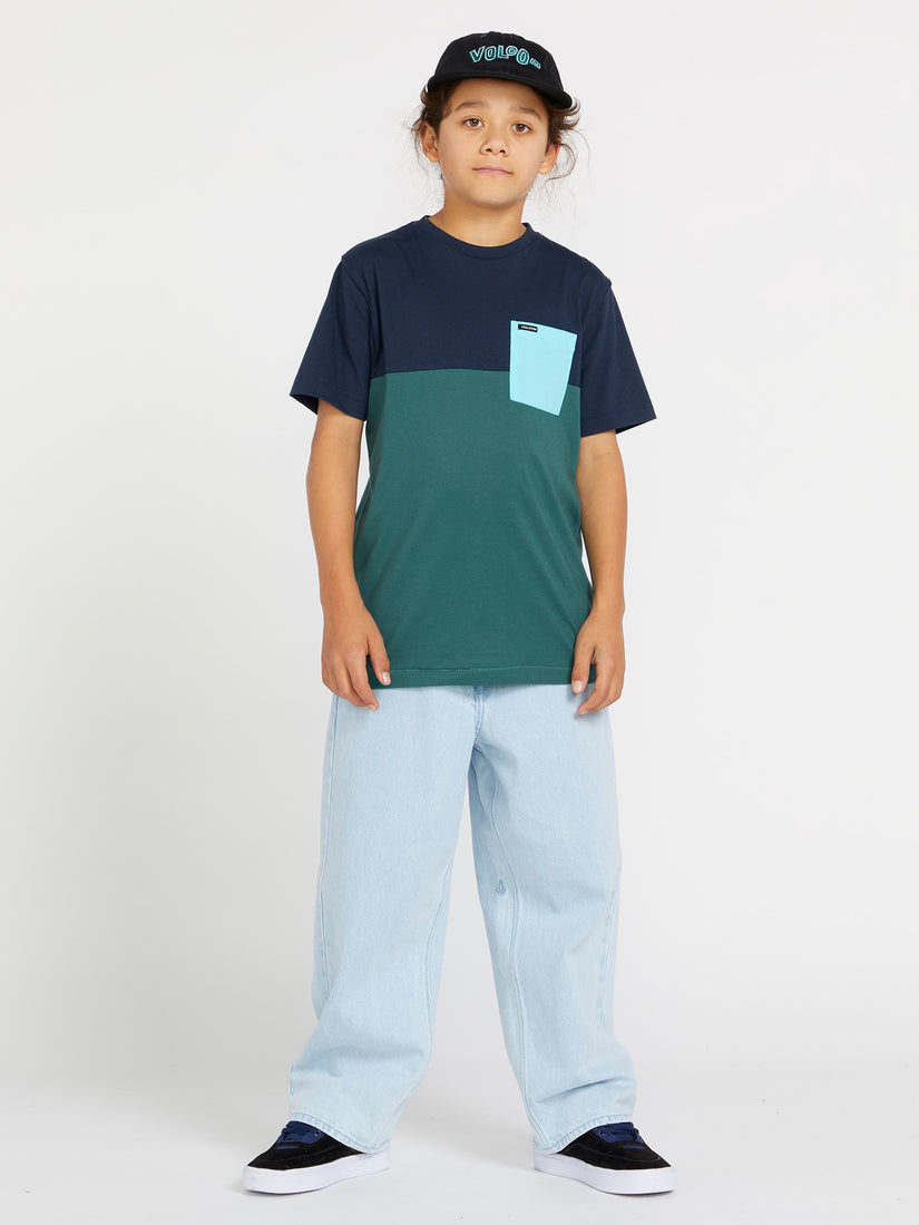 Big Boys Blockstone Crew Short Sleeve Tee - Navy