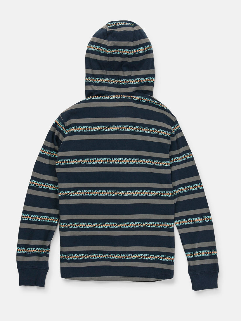 Big Boys Seed Stone Hood Long Sleeve Shirt - Navy