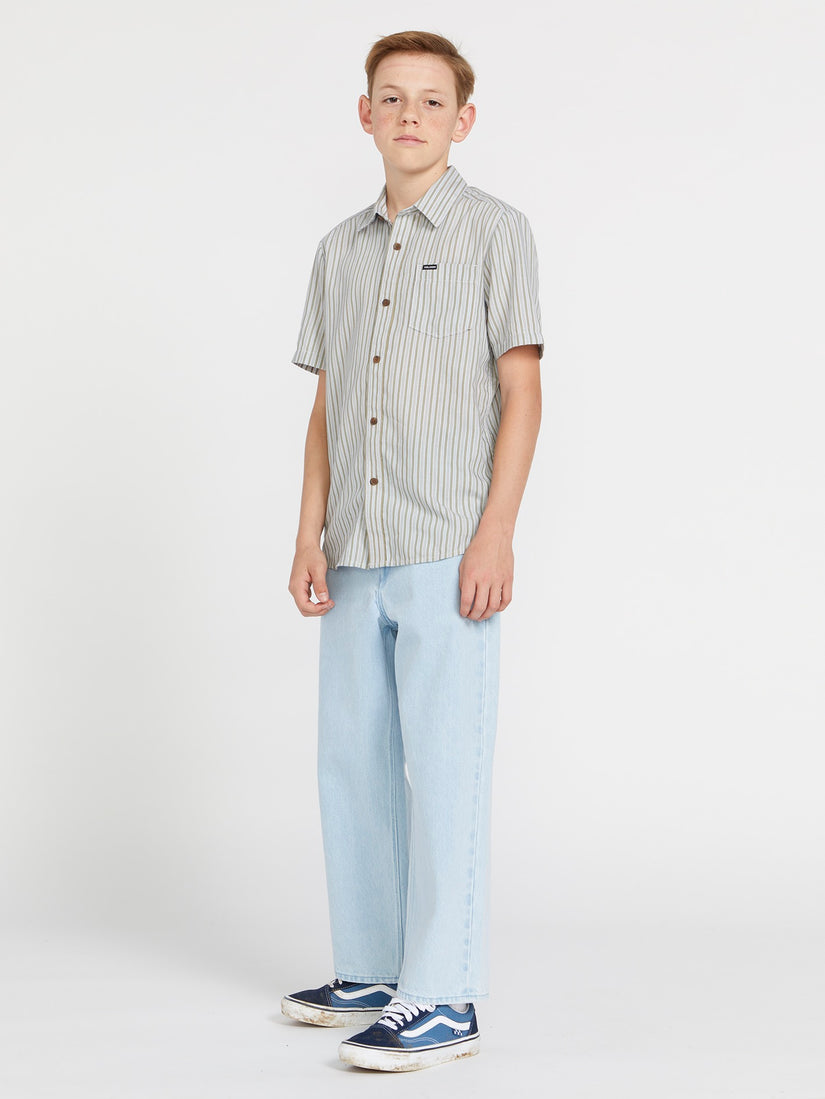 Big Boys Barstone Woven Short Sleeve Shirt - Tower Grey