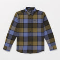 Big Boys Caden Plaid Flannel - Rinsed Black