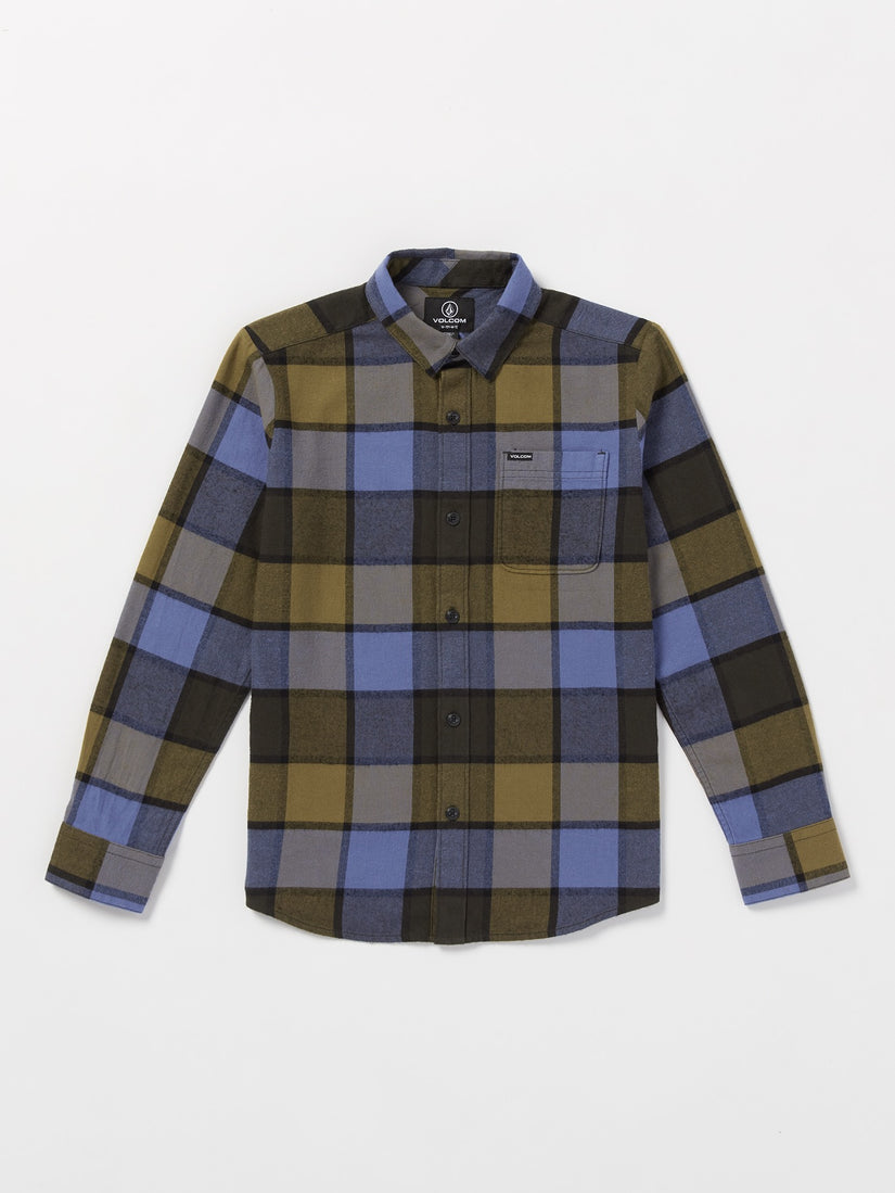 Big Boys Caden Plaid Flannel - Rinsed Black