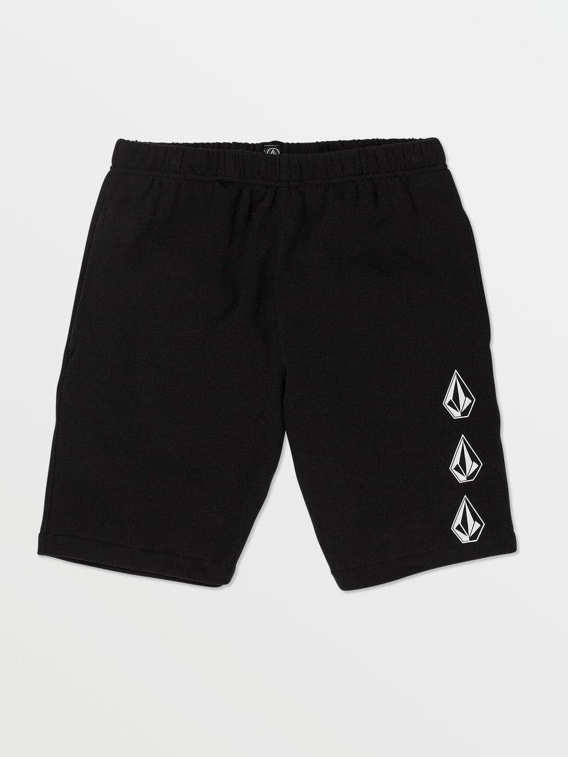 Big Boys Iconic Stone Elastic Waist Fleece Shorts - Black