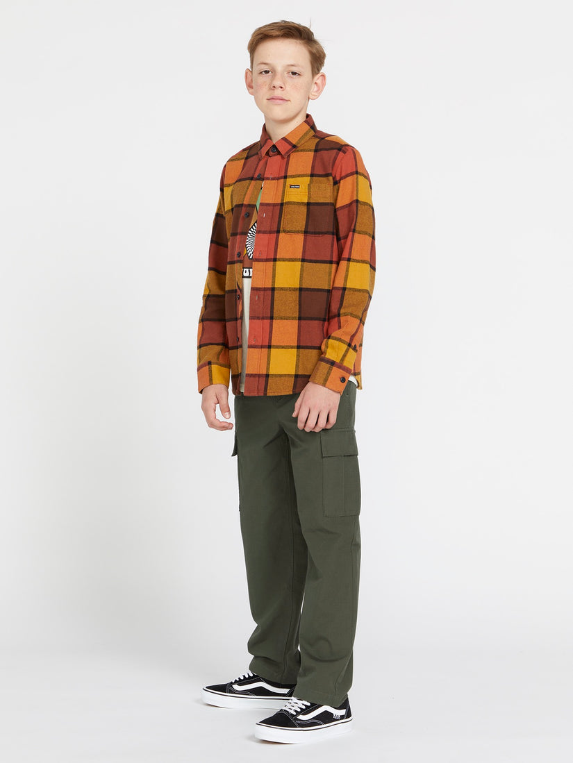 Big Boys March Cargo Elastic Waist Pants - Squadron Green