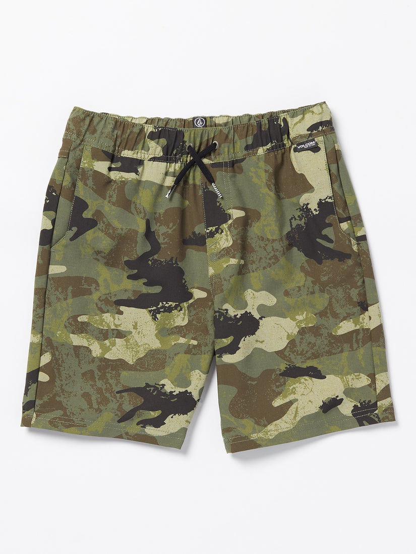 Big Boys Elastic Waist Printed Hybrid Shorts - Army Camo