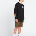 Big Boys Stone Badge Long Sleeve Tee - Black