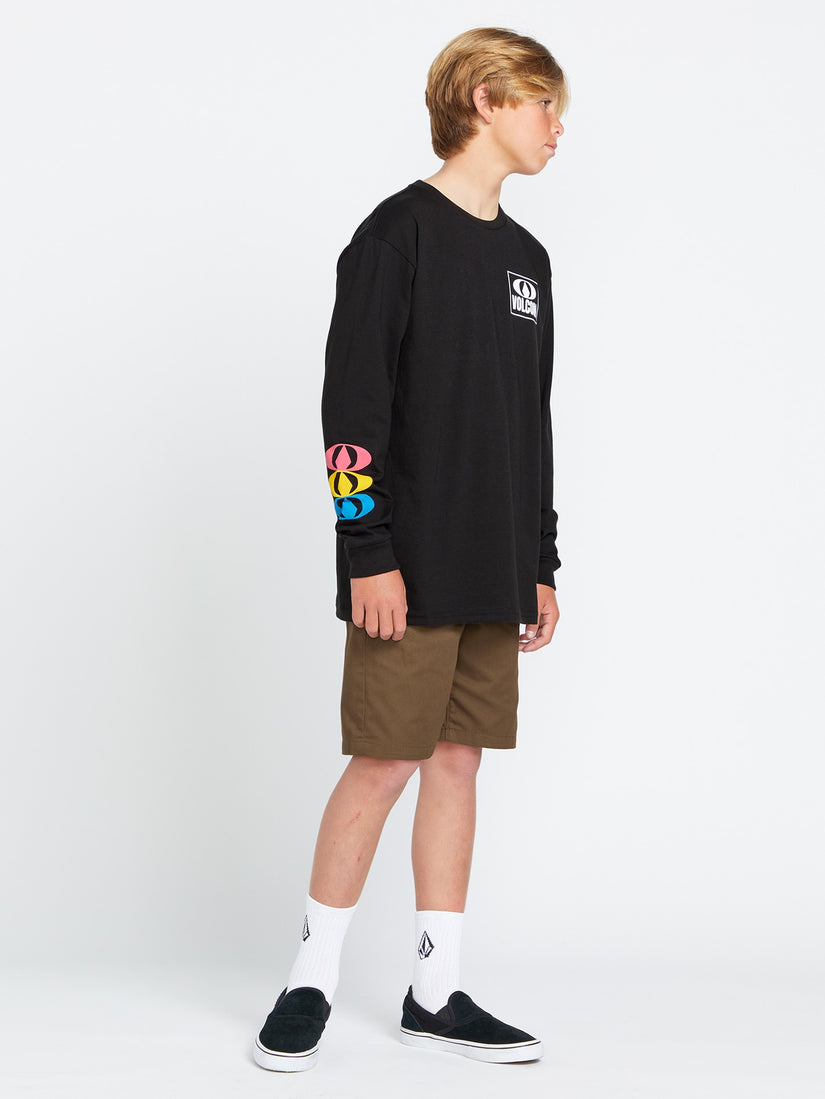 Big Boys Stone Badge Long Sleeve Tee - Black