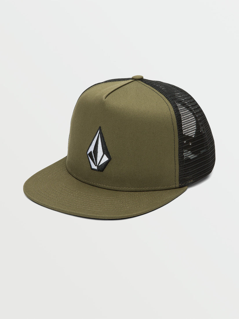 V Full Stone Trucker Hat - Military