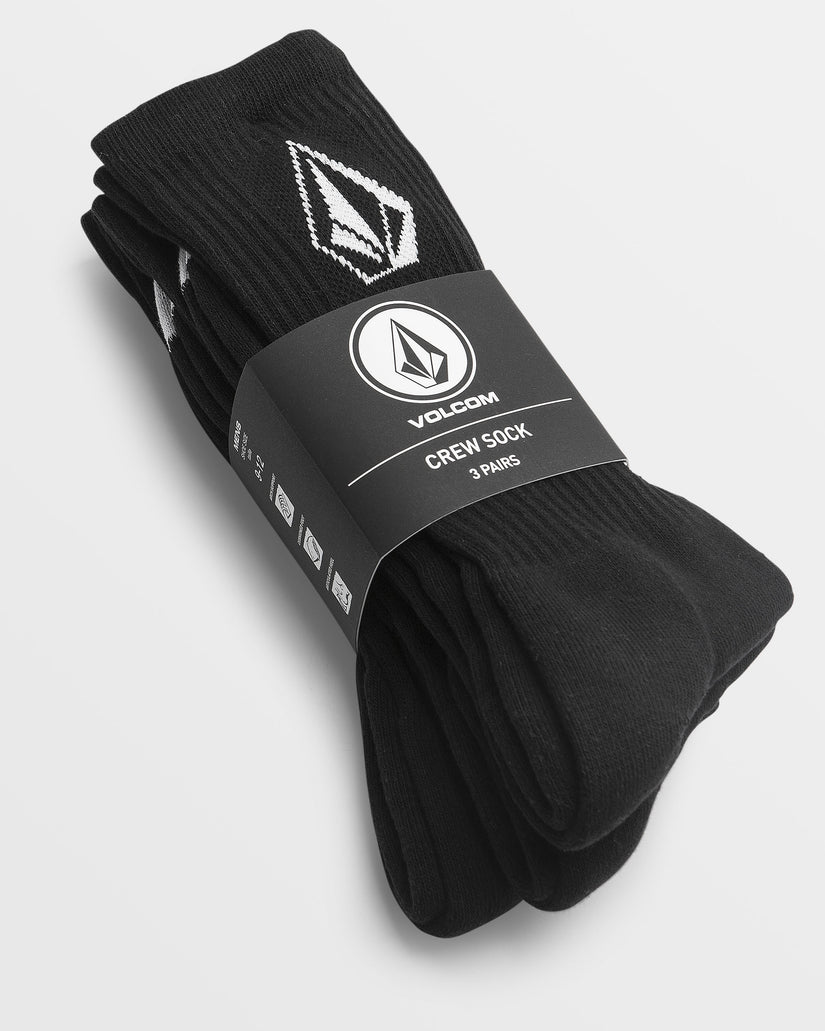 Full Stone Sock 3 Pack - Black