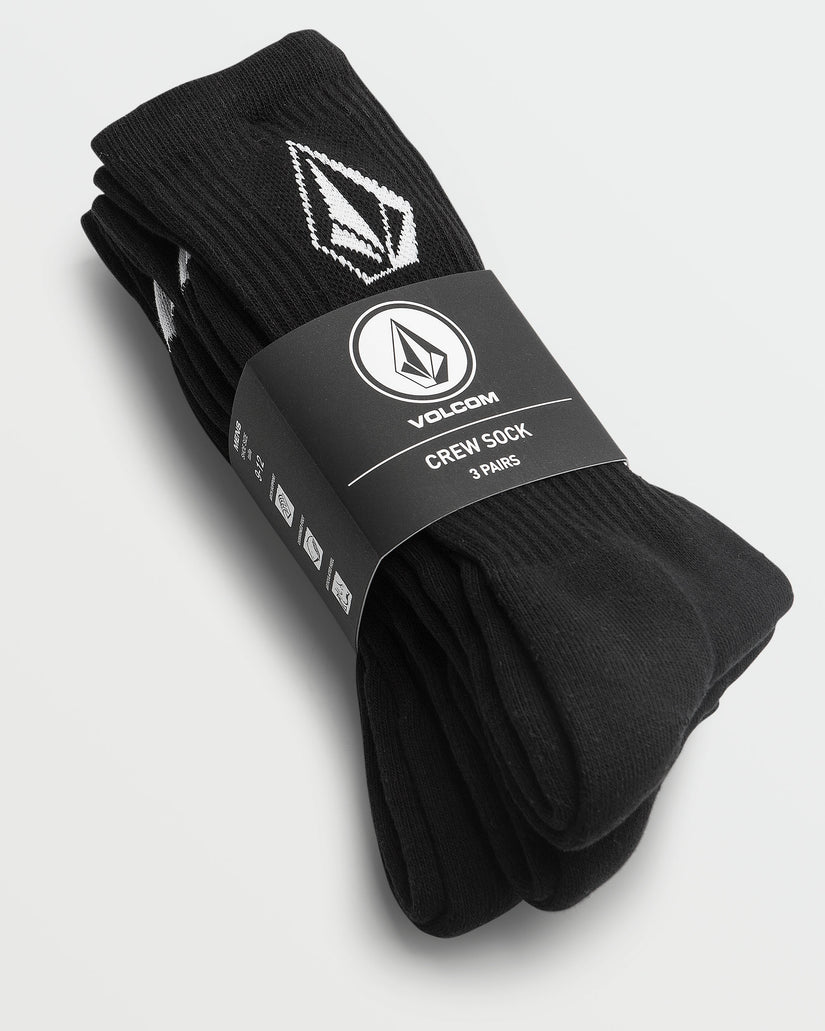 Full Stone Socks 3pk - Black