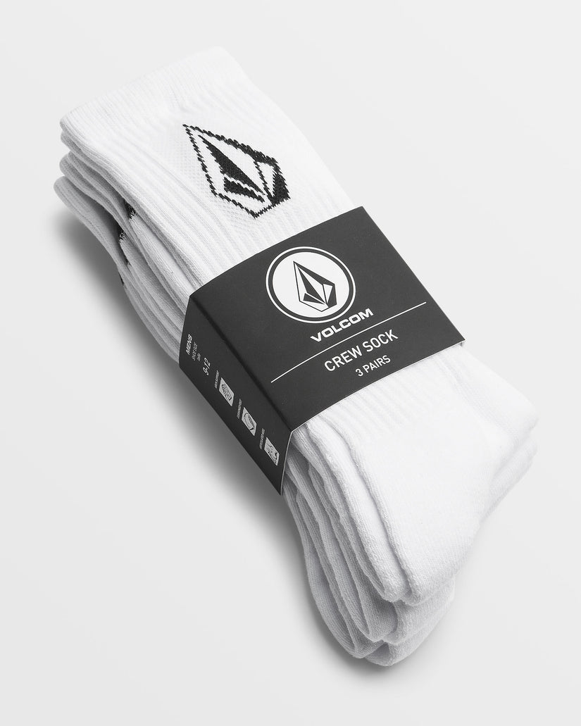 Full Stone Sock 3 Pack - White