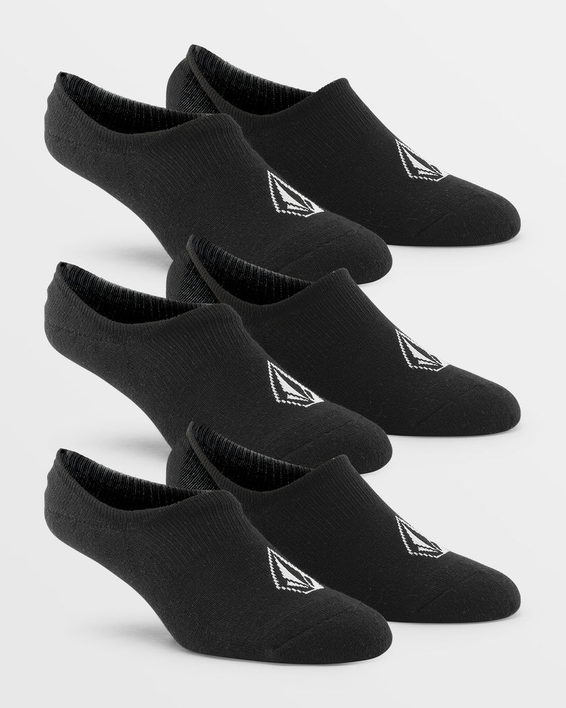 Stones No Show Sock 3 Pack - Black