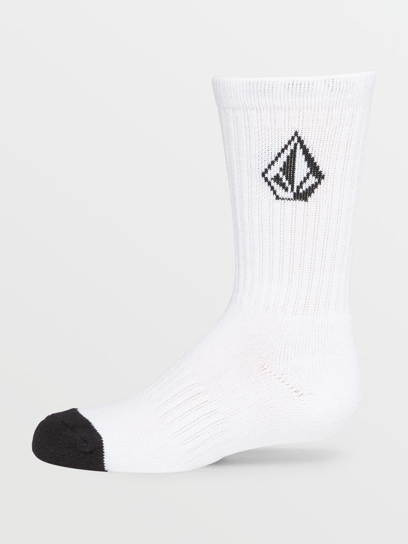 Big Boys Full Stone Sock 3 Pack - White