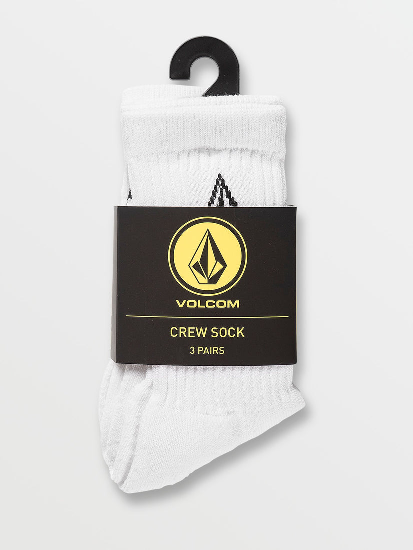 Big Boys Full Stone Sock 3 Pack - White