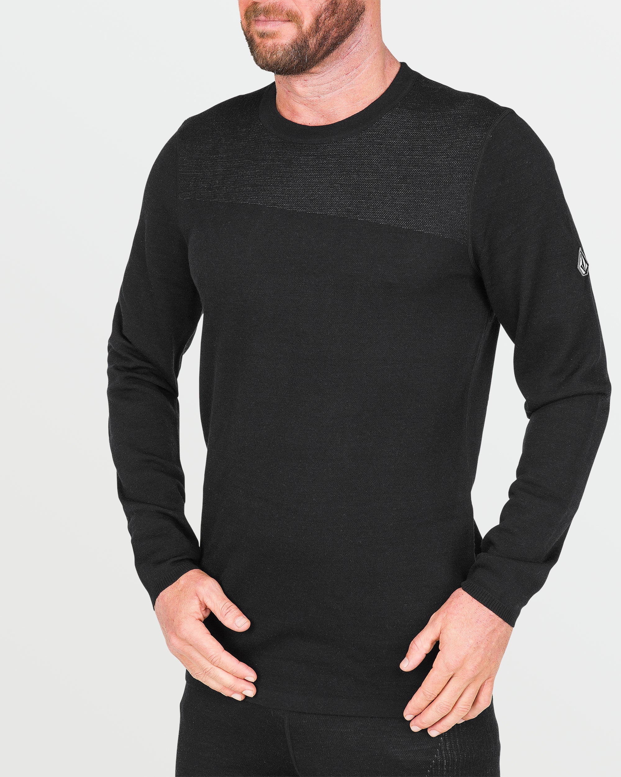 Mens Engineered Crew - Black - BLACK / S