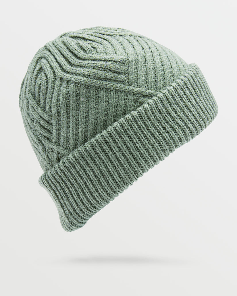 Womens Stone Knit Beanie - Lichen Green