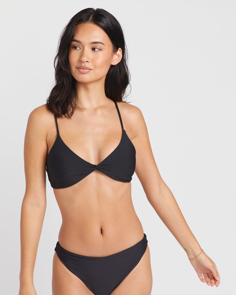 Simply Seamless Vneck Bikini Top - Black