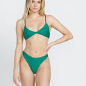 Simply Seamless V-Neck Bikini Top - Emerald Green