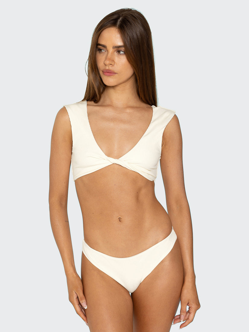 SET x Volcom: Sandy Twist Bikini Top - Sea Salt