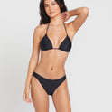 Simply Solid Slide Tri Bikini Top - Black