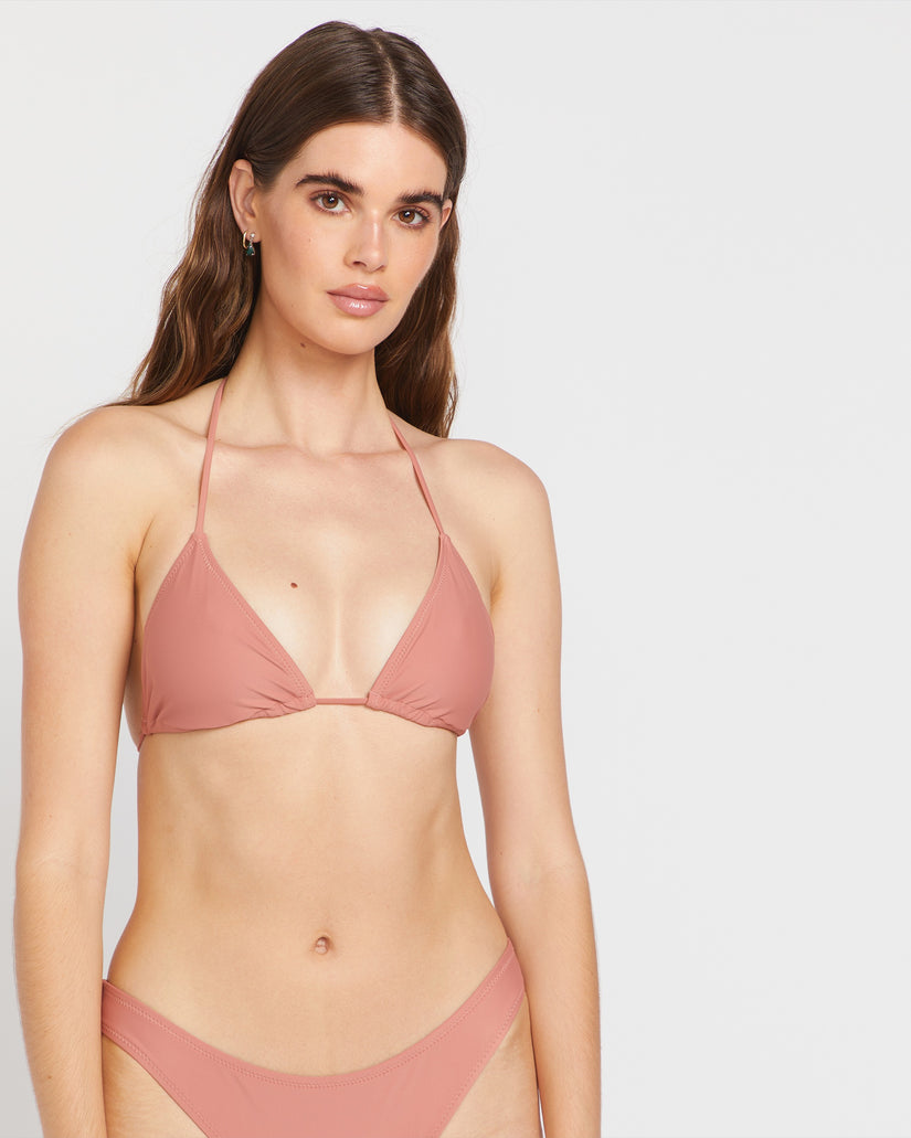 Simply Solid Slide Triangle Top - Mauve Rose