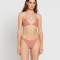 Simply Solid Slide Triangle Top - Mauve Rose