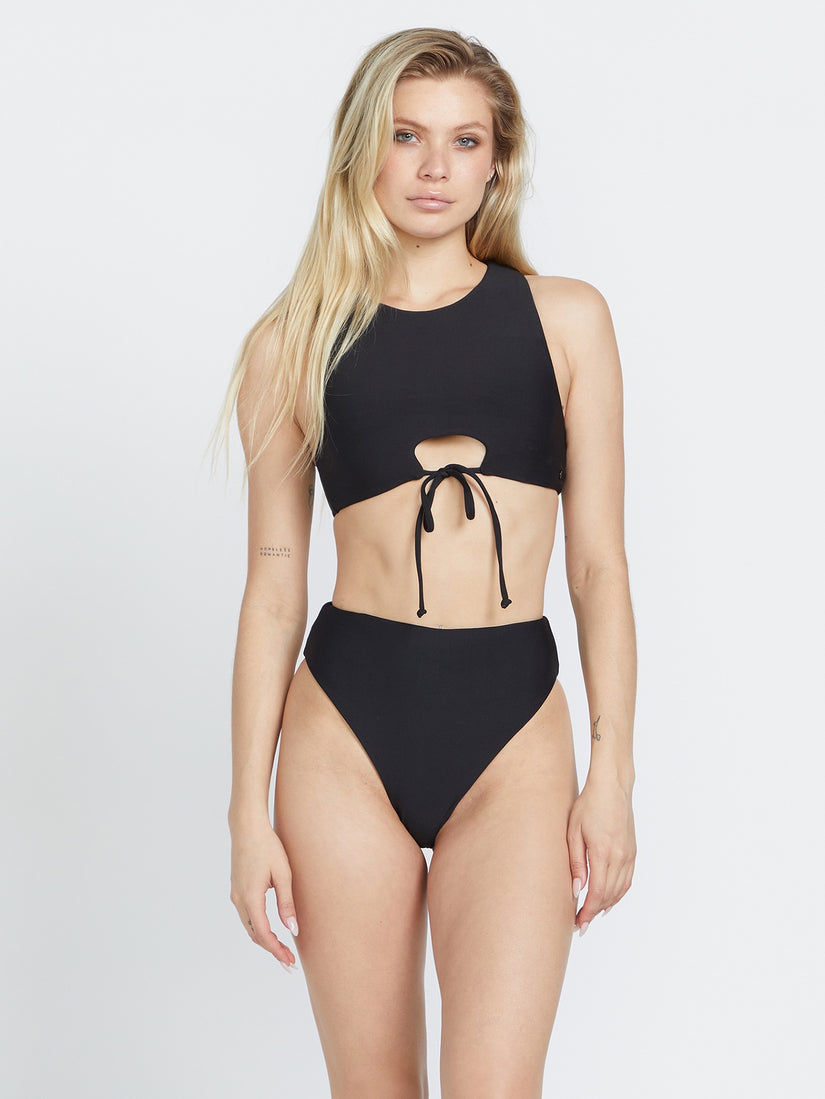 Simply Seamless High Waist Bikini Bottom - Black