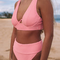 So Current High Waist Bikini Bottom - Paradise Pink