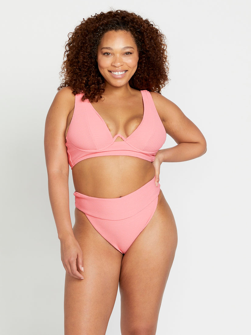 So Current High Waist Bikini Bottom - Paradise Pink