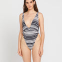 Stay In Line One Piece Swimsuit - Black